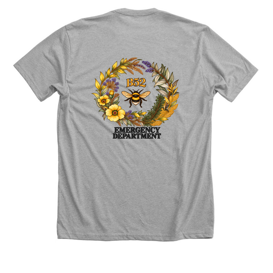 B52 ED, a Athletic Heather Premium Unisex Tee (back-view)
