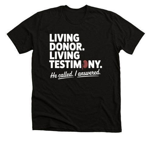 Living Donor - Front Only White, a Solid Black Blend Premium Unisex Tee