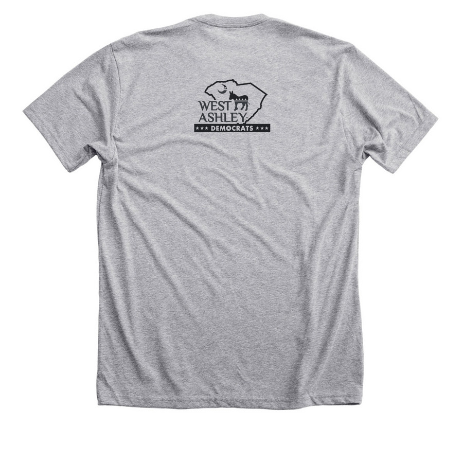 Dump him!, a Athletic Heather Premium Unisex Tee (back-view)