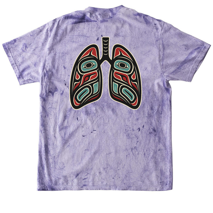 Lungs (Outlined Ver), a Amethyst Comfort Colors Colorblast Tee (back-view)
