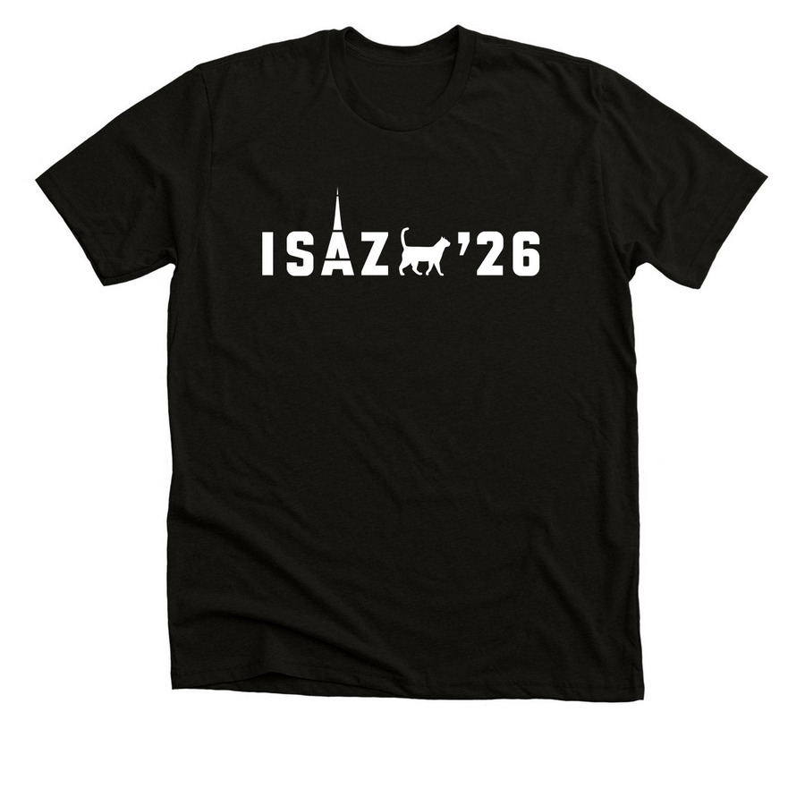 ISAZ 2026 - Dark Colors, a Black Heather Premium Unisex Tee