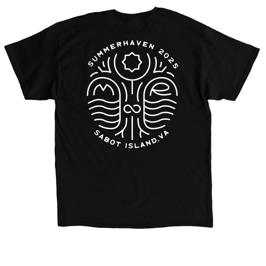 Summerhaven 2025, a Black Classic Unisex Tee (back-view)