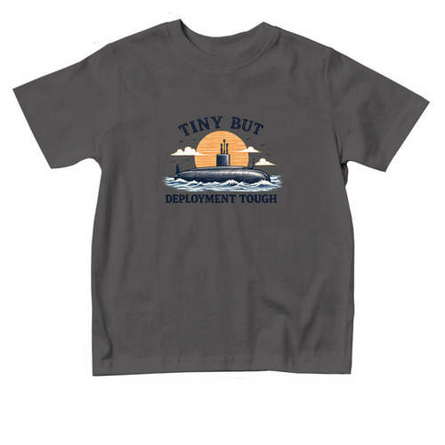 Tiny But Tough, a Charcoal Toddler Tee