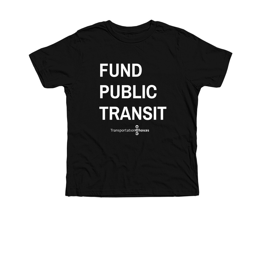 Fund Public Transit, a Solid Black Blend Premium Youth Tee