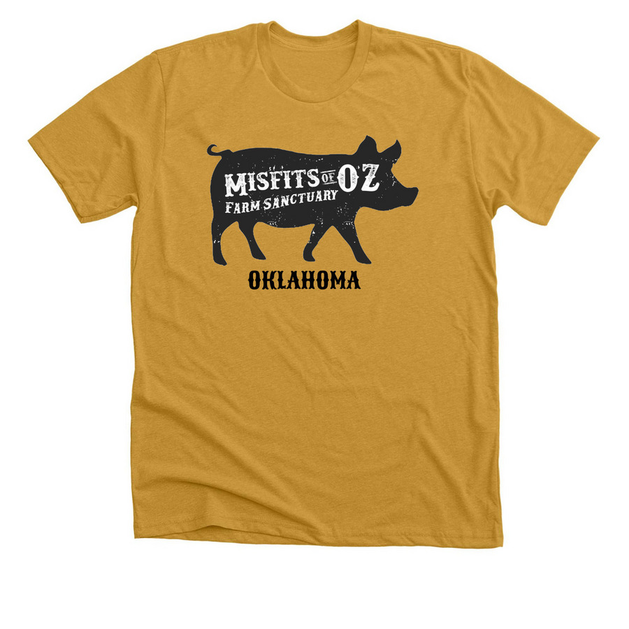 Misfits Oklahoma Logo, a Heather Mustard Premium Unisex Tee