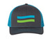 SSMN Swoosh Hats, a Charcoal/ Neon Blue Printed Snapback Trucker Cap