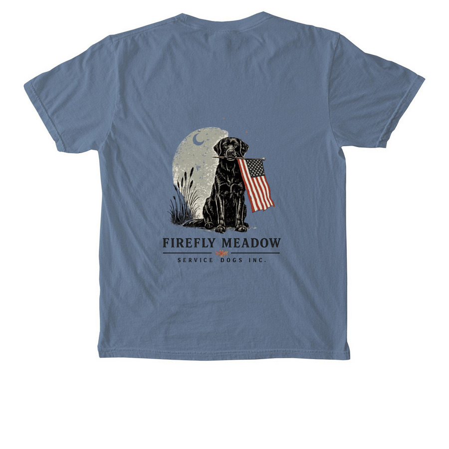 Stars, Stripes & Service, a Blue Jean Comfort Colors Pocket Tee (back-view)