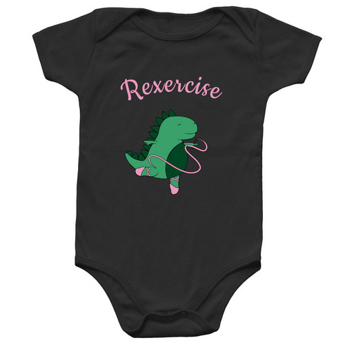 Baby Rexercise Ballerina 2025, a Black Infant Onesie