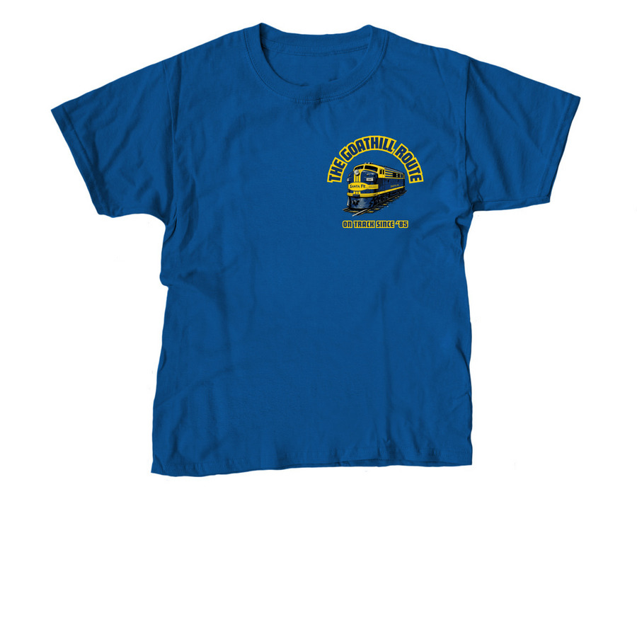 The F-7 Goathill Shirt, a Royal Blue Youth Unisex Tee