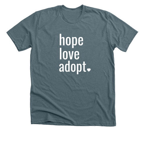 hope love adopt, a Heather Slate Premium Unisex Tee