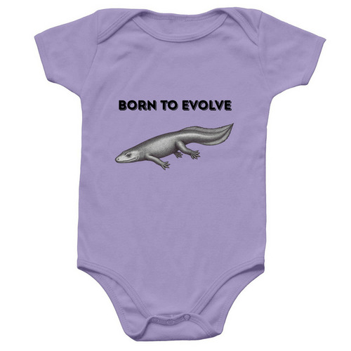 Born to Evolve (Hynerpeton) Onesie, a Lavender Infant Onesie