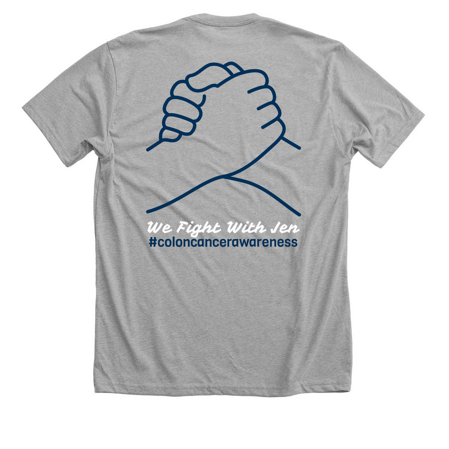 Fight With Jen, a Athletic Heather Premium Unisex Tee (back-view)