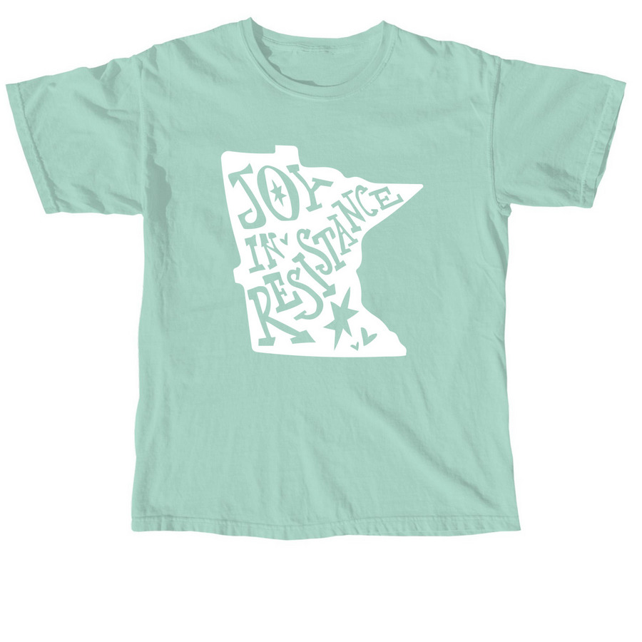 Joy in Resistance-MN, a Chalky Mint Comfort Colors Unisex Tee