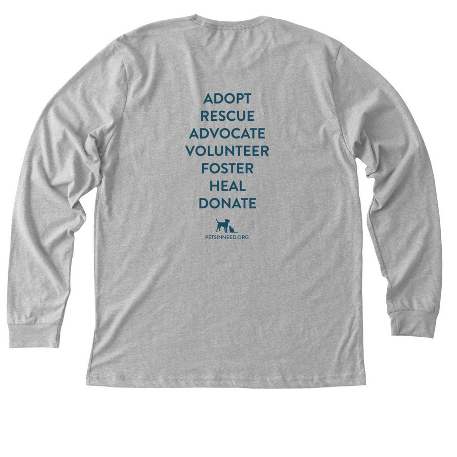 Pets In Need ? General ? Shelter Collection, a Athletic Heather Premium Long Sleeve Tee (back-view)