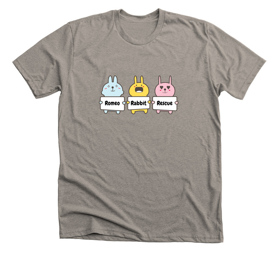 RRR Logo Shirts, a Heather Stone Premium Unisex Tee
