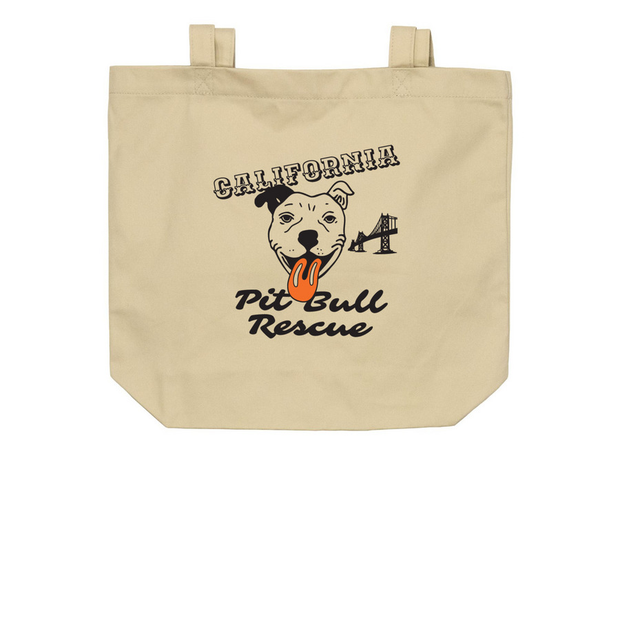 CA Pit Bull - Bridge Totes, a Oyster Organic Cotton Tote Bag