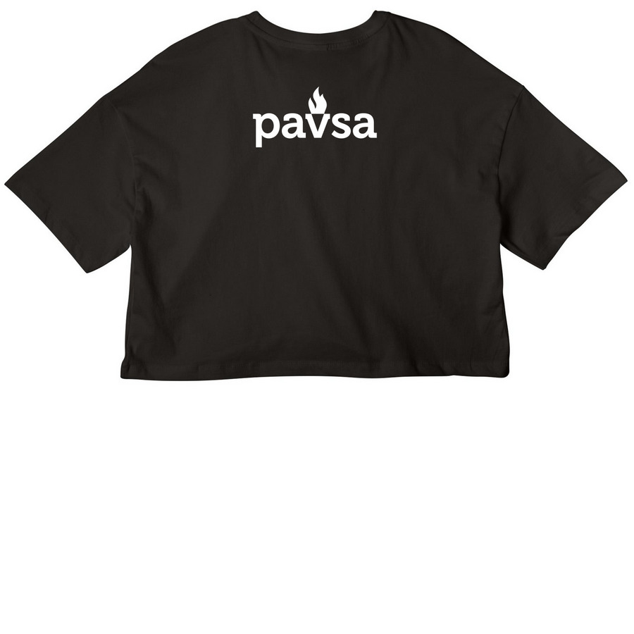 Cats Against Cat Calling, a Black Women?s Cropped Cotton Tee (back-view)