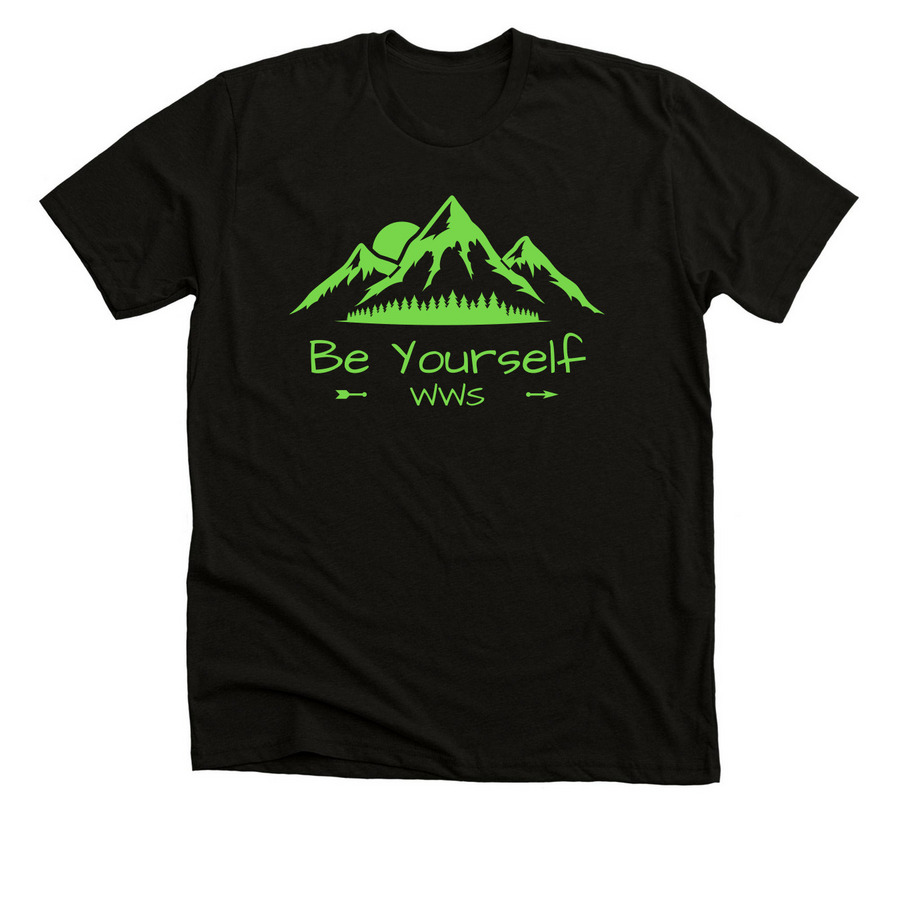 Be Yourself -Mountain, a Solid Black Blend Premium Unisex Tee
