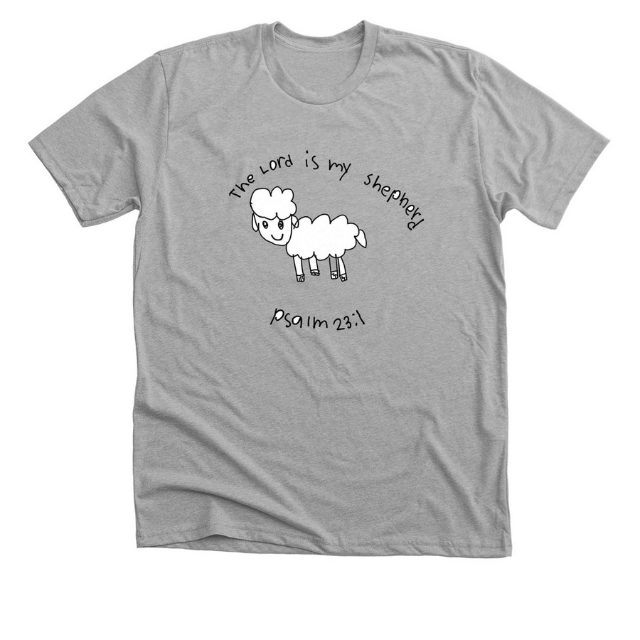 The Lord is my Shepherd, a Athletic Heather Premium Unisex Tee
