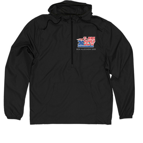 RA 25th Anniversary - Recruiter Jacket, a Black Quarter-Zip Windbreaker