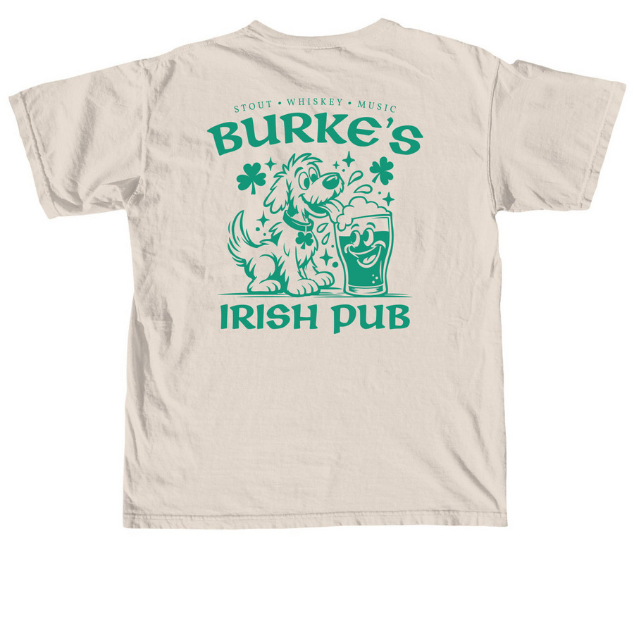 Burke's Irish Pub, a Ivory Comfort Colors Unisex Tee (back-view)