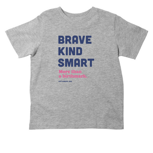 Brave Kind Smart Navy - Toddler, a Heather Toddler Tee
