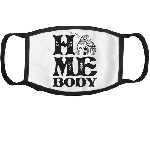 Homebody Mask, a White and Black Cotton Face Mask