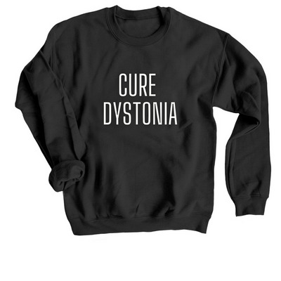 CURE DYSTONIA, a Black Crewneck Sweatshirt