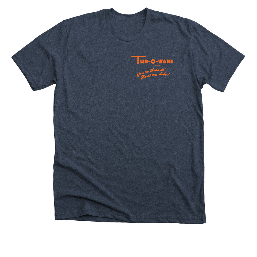 Tupperware, a Heather Midnight Navy Premium Unisex Tee