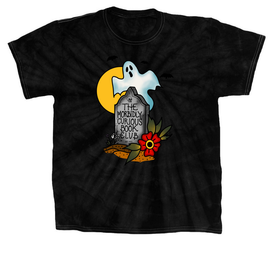 Morbidly Curious Ghost, a Black Classic Tie Dye Tee