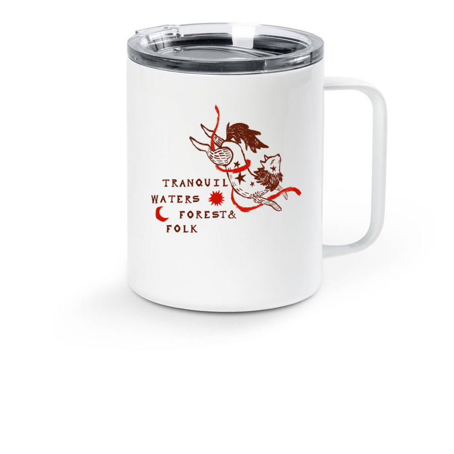 Campfire Mug, a White Stainless Steel Travel Mug
