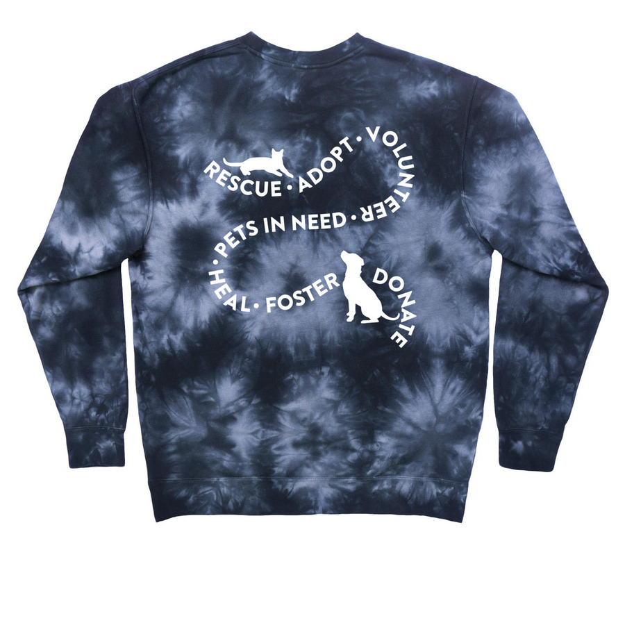 Pets In Need ? General ?&nbsp; Limited: Wild Side, a Black Tie Dye Crewneck Sweatshirt (back-view)