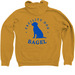 Bagel, a Heather Mustard Zip Up Hoodie (back-view)