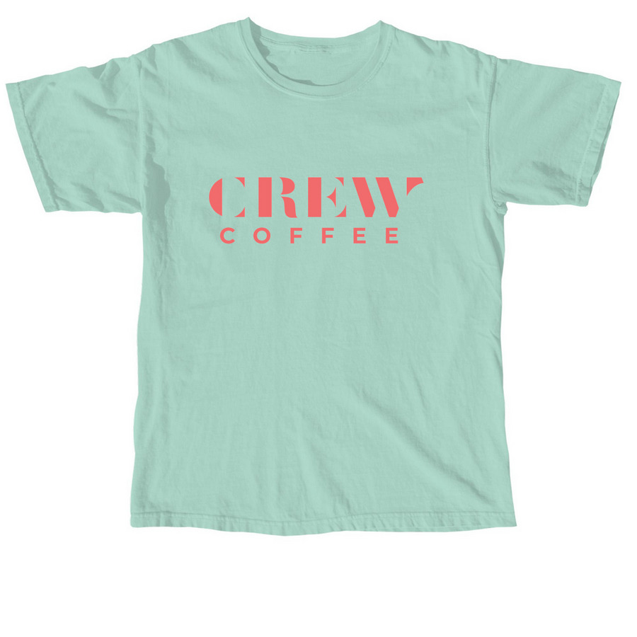 Pink Crew Logo & Trolley, a Chalky Mint Comfort Colors Unisex Tee