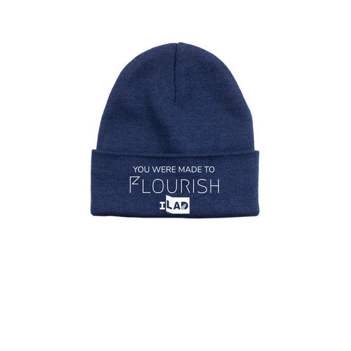 Flourishing + You - Beanie, a Azure Printed Base Camp Beanie