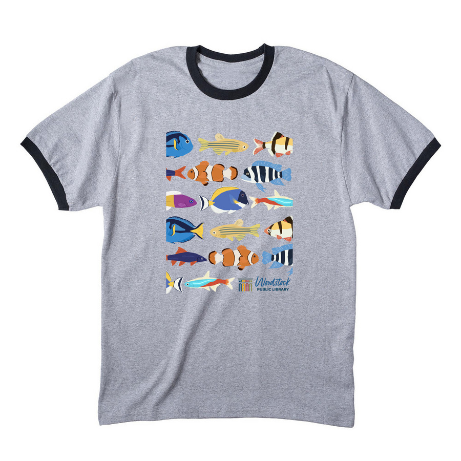 A Fully Stocked Library, a Athletic Heather/ Jet Black Cotton Ringer Tee