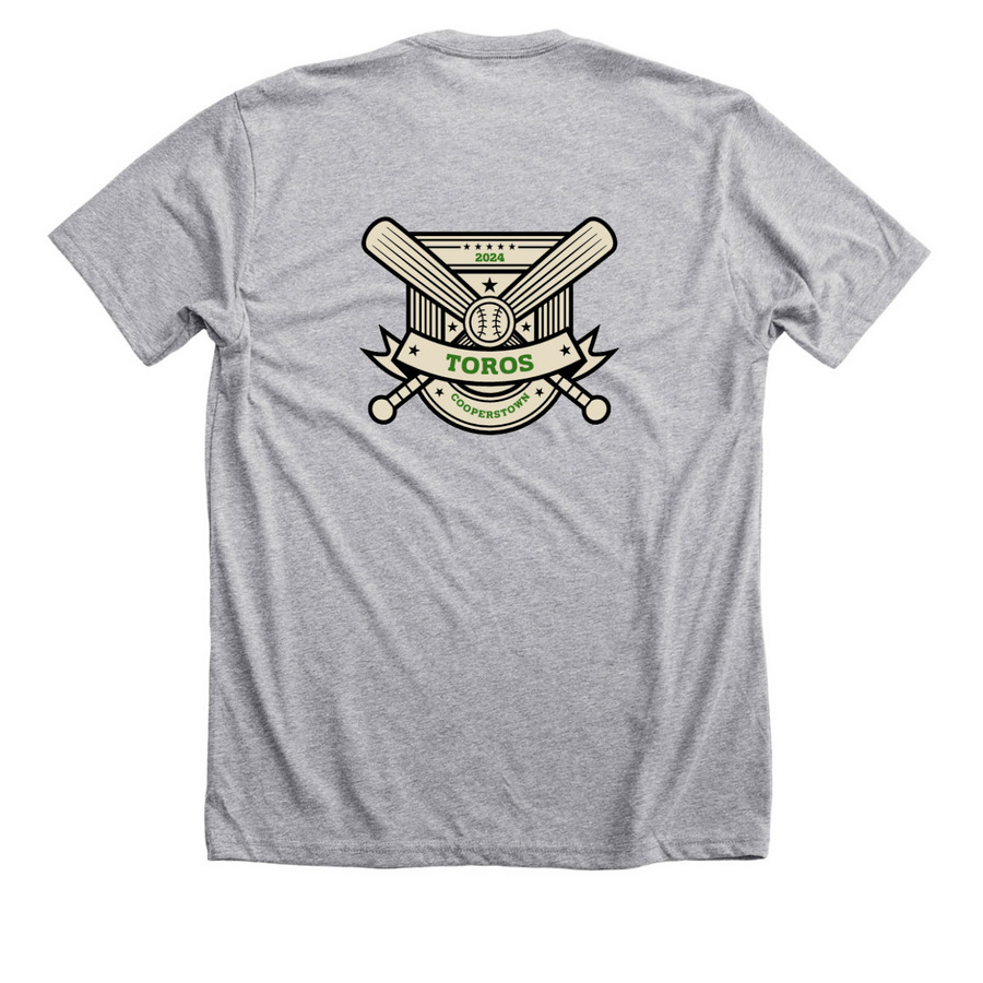 MH Toros 12U Cooperstown Fundraiser, a Athletic Heather Premium Unisex Tee (back-view)