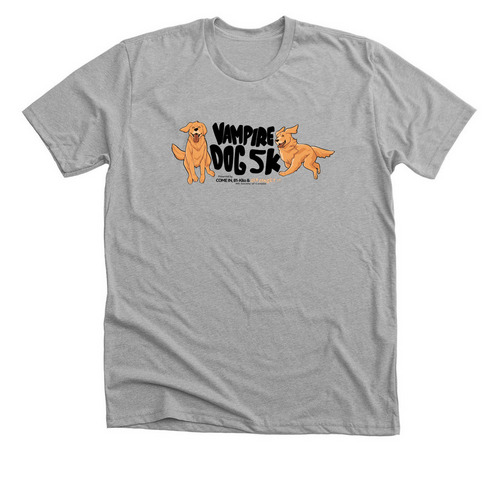 Vampire Dog 5K (Wingless), a Athletic Heather Premium Unisex Tee