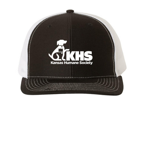 KHS Trucker Hat, a Black/ White Printed Snapback Trucker Cap