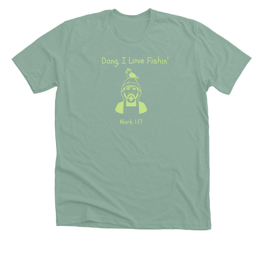 Fishin, a Heather Dusty Blue Premium Unisex Tee