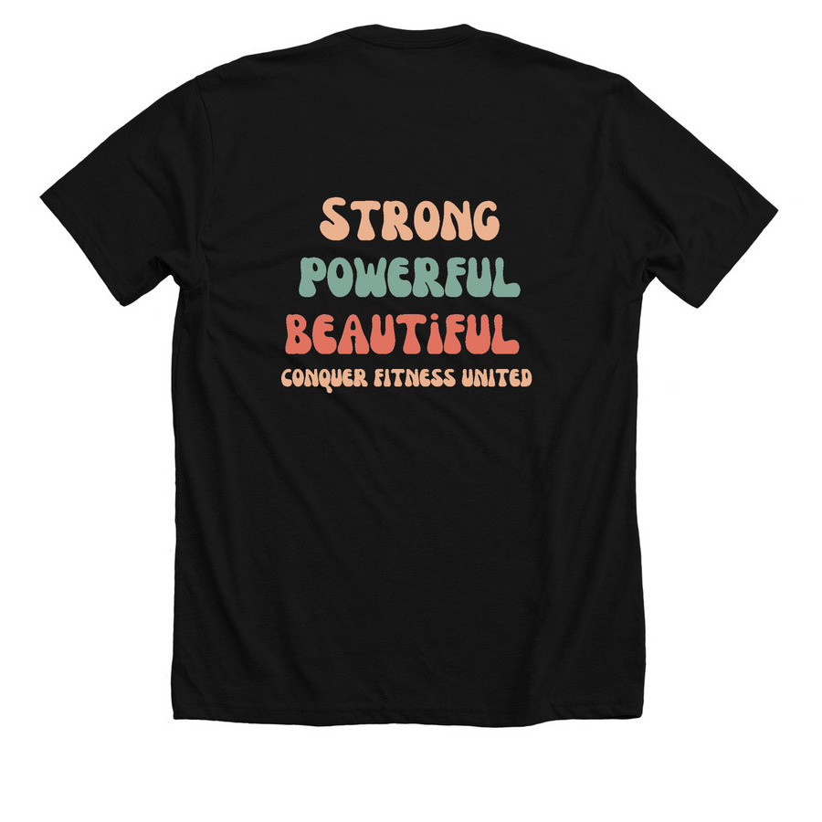 EMPOWERED WOMEN, a Solid Black Blend Premium Unisex Tee (back-view)