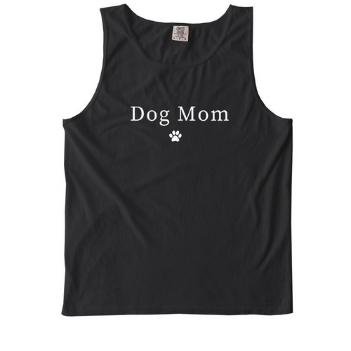 Dog Mom, a Black Comfort Colors Tank Top