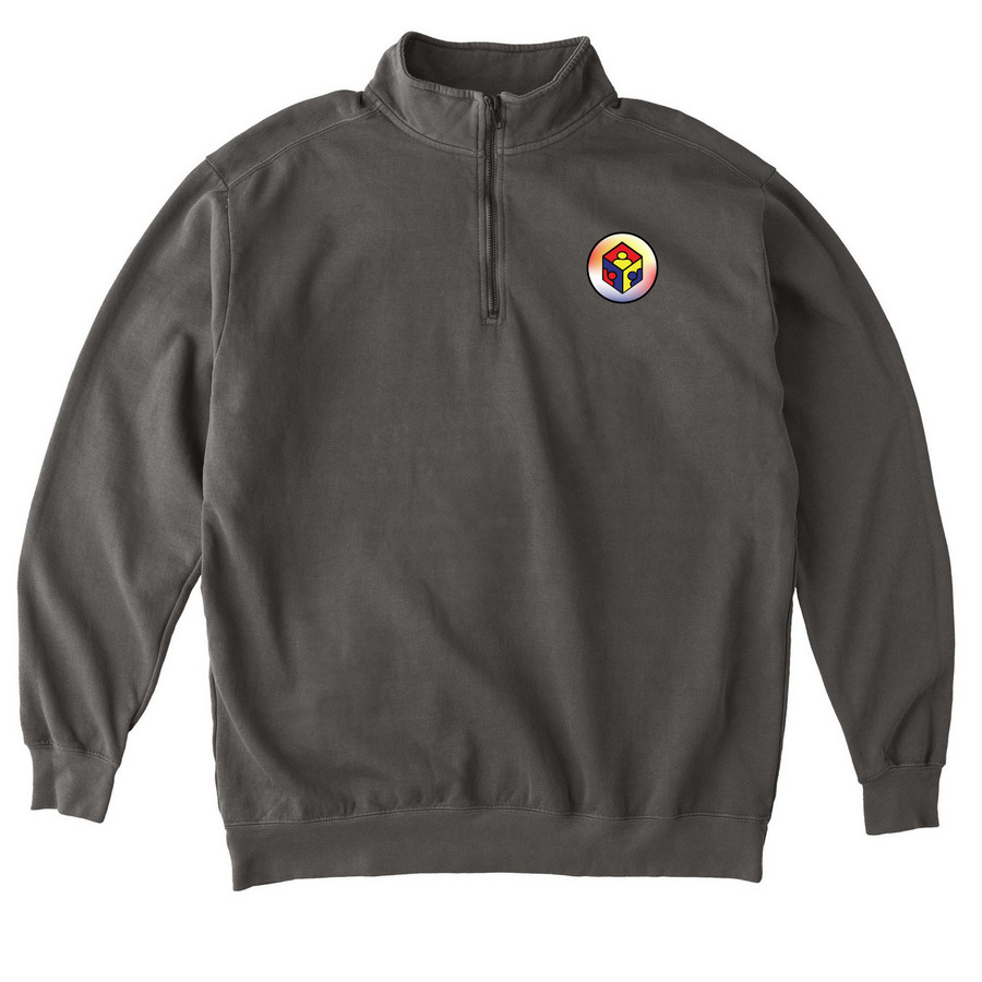 Crayon Campus Quarter zip, a Pepper Comfort Colors Quarter Zip Pullover