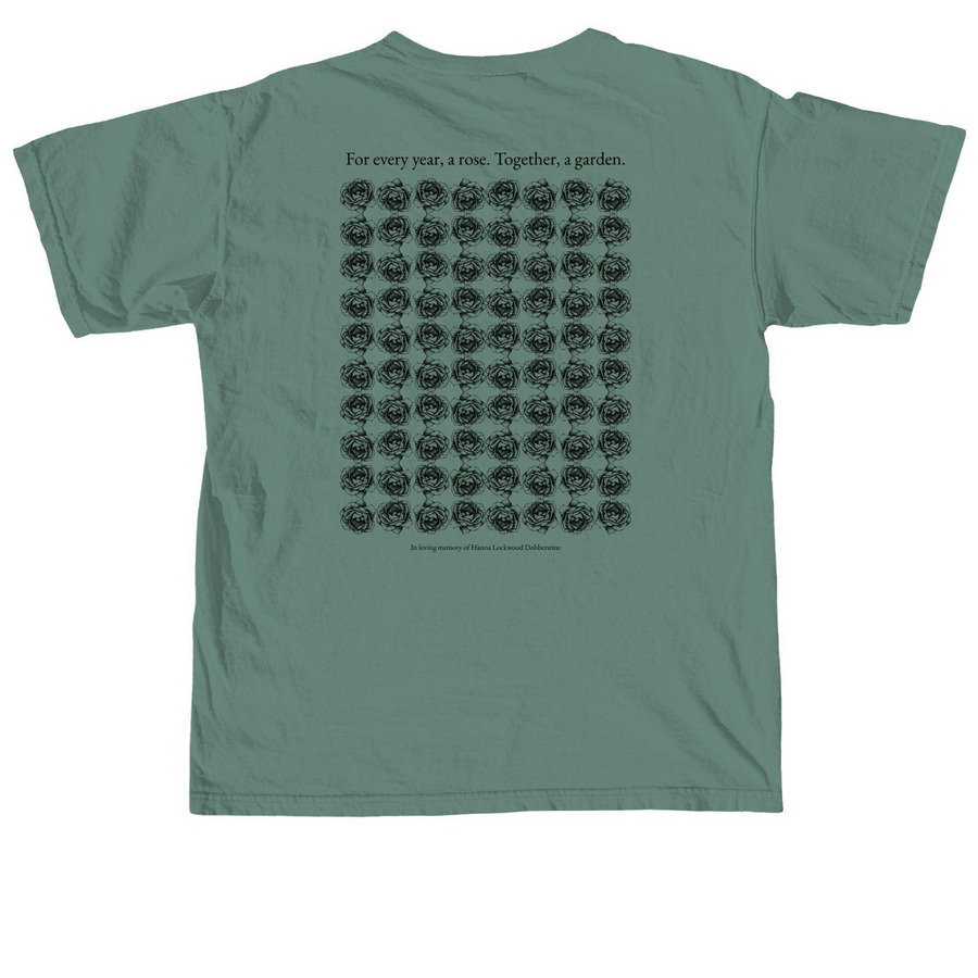 Epsilon Epsilon 80th Anniversary Tee, a Light Green Comfort Colors Unisex Tee (back-view)