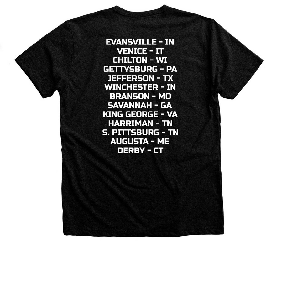 Wraith Chasers Summer Tour '26, a Black Heather Premium Unisex Tee (back-view)