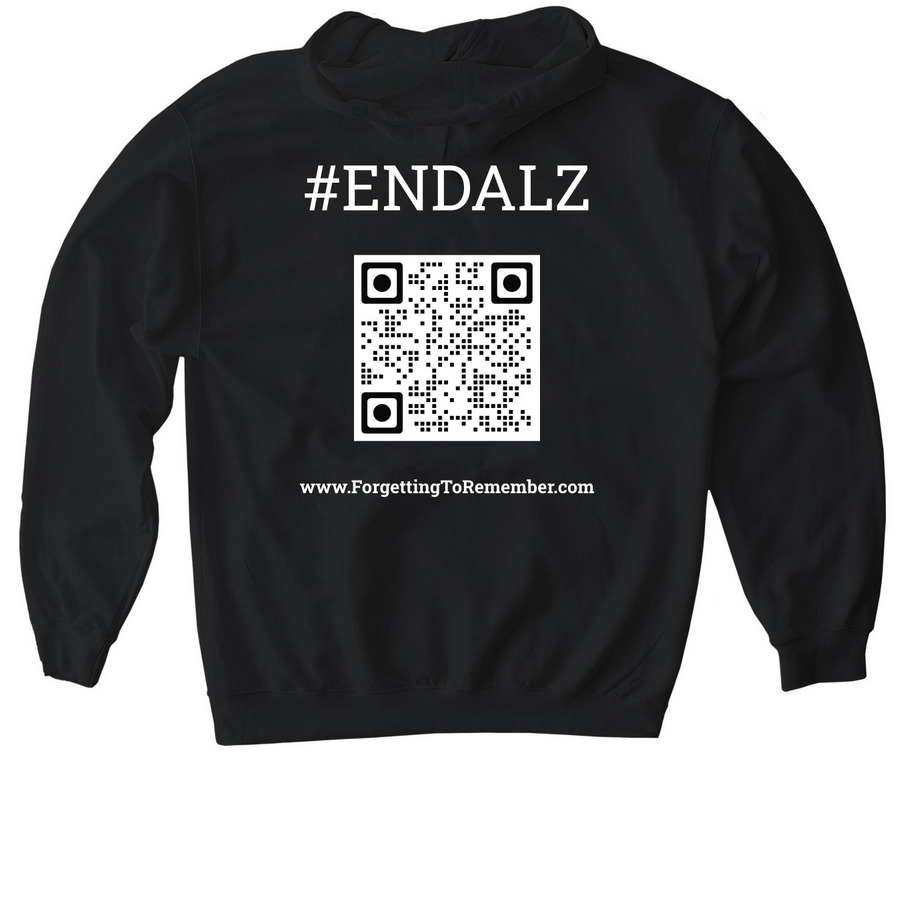 Kick Alzheimer's in the Balzheimer's, a Black Gildan Softstyle Pullover Hoodie (back-view)
