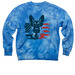 WPGSR ~ Star, Stripes & SHEPS Line, a Aqua Blue Tie Dye Crewneck Sweatshirt