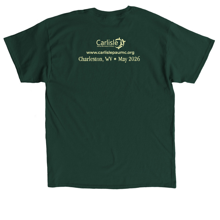 2026 West Virginia Mission Trip, a Forest Green Classic Unisex Tee (back-view)