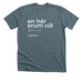 Yet Here We Are, a Heather Slate Premium Unisex Tee