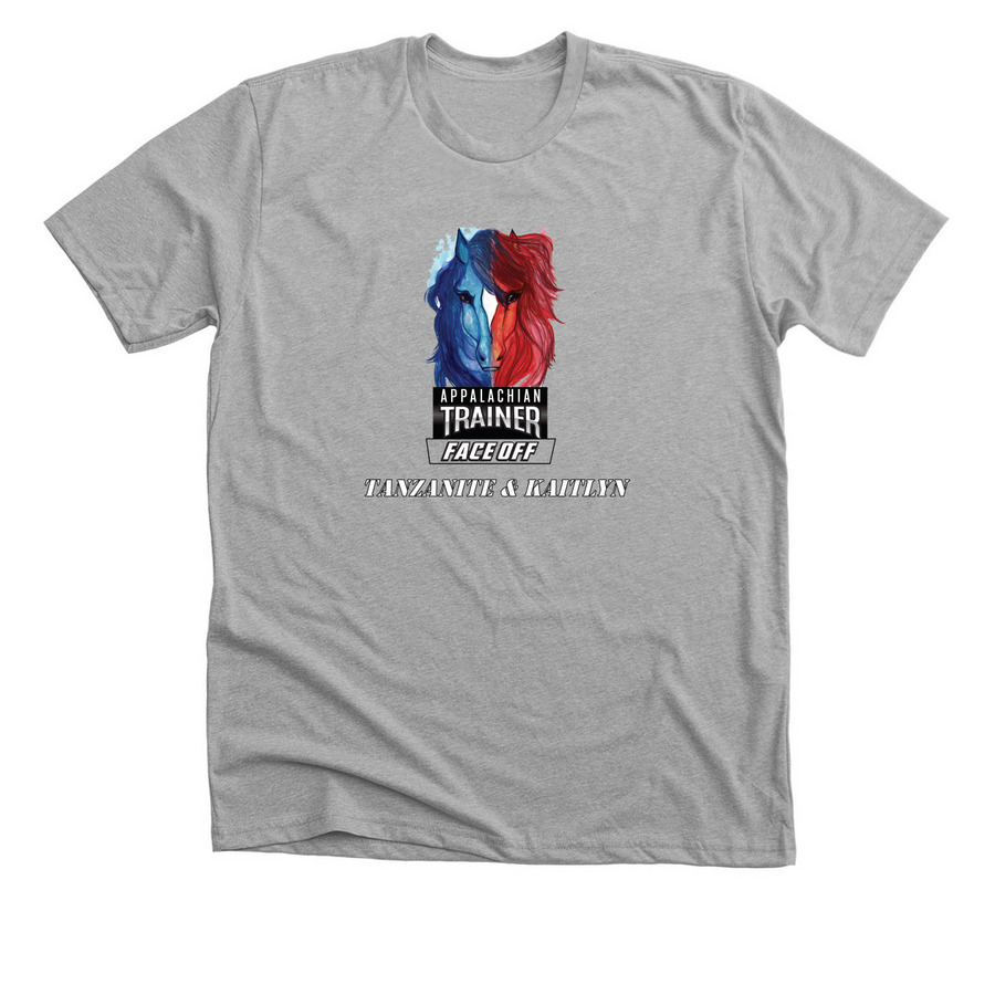 Kaitlyn and TANZANITE, a Athletic Heather Premium Unisex Tee